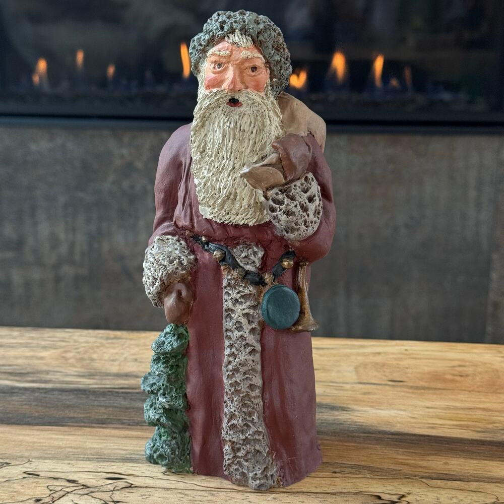 Vintage 1984 Susan McLaurin Folk Art Santa Claus Figurine 9.5" Limited Edition